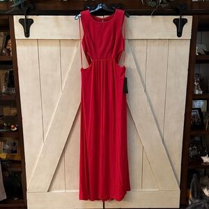 BCBG Max Azria Elegant Red Cutout Sleeveless Dress, Size 10